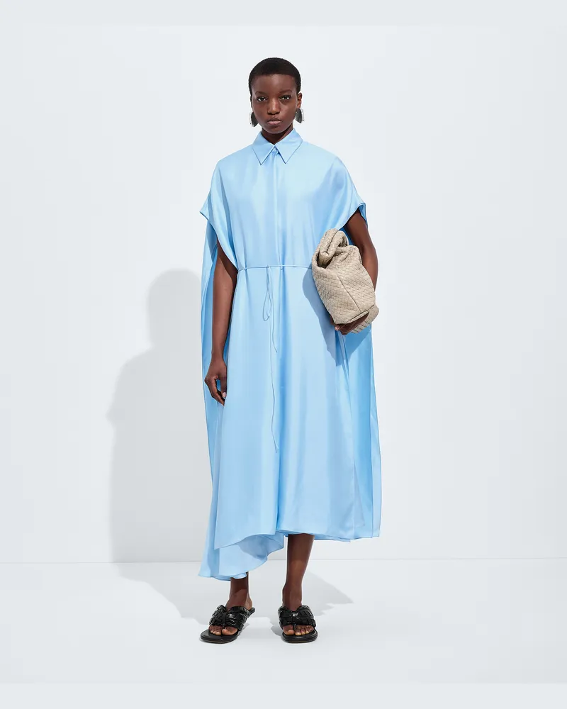 Bottega Veneta Hemdkleid aus Seidentwill-Blau - Damen Blau