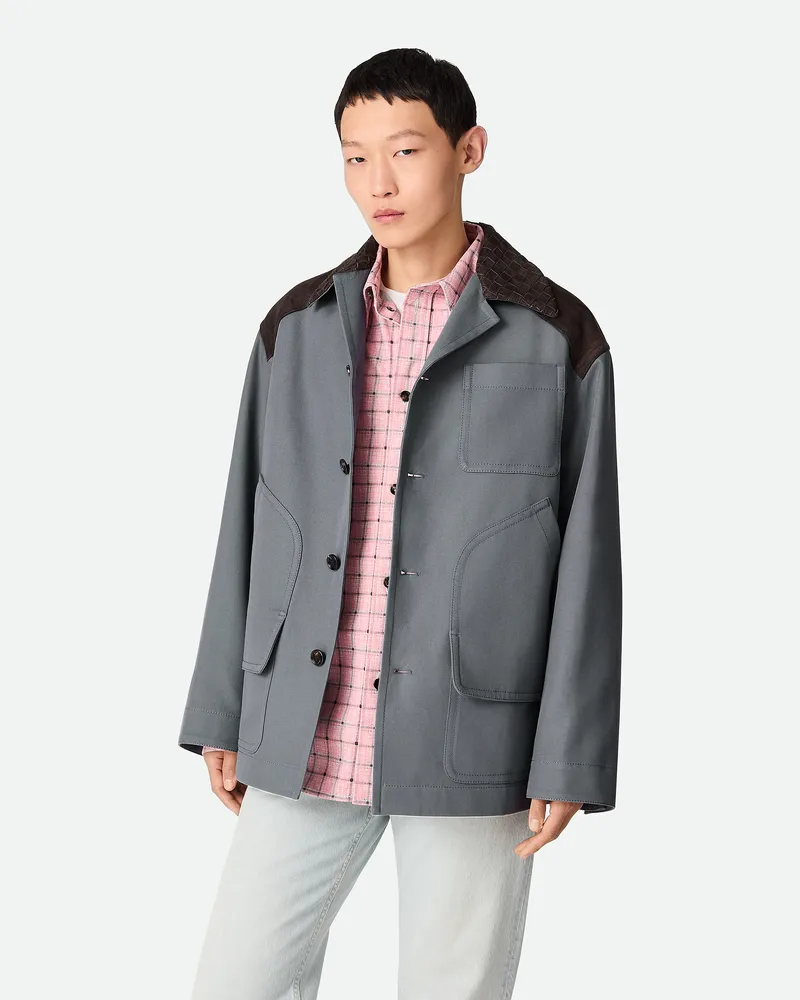 Bottega Veneta Blouson Aus Baumwollcanvas - Grau - Herren Baumwolle Grau