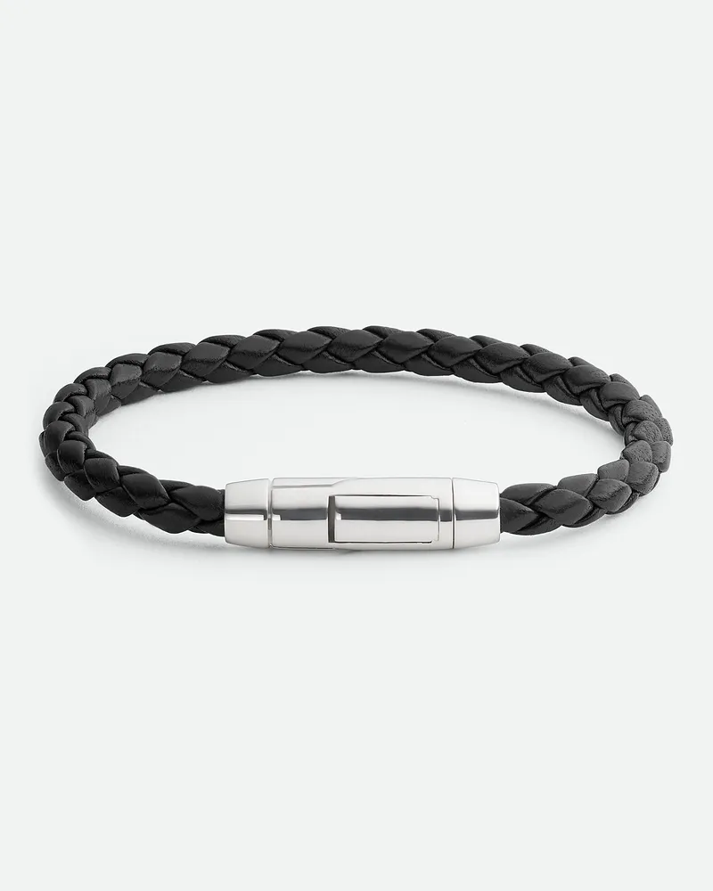 Bottega Veneta Braid Lederarmband - Schwarz - Herren 100 % Lammleder Schwarz