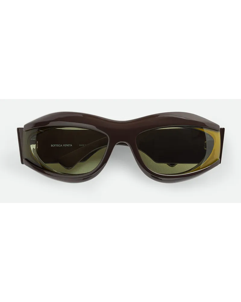 Bottega Veneta Cangi Wraparondsonnenbrille As Spritzgssazetat Brown