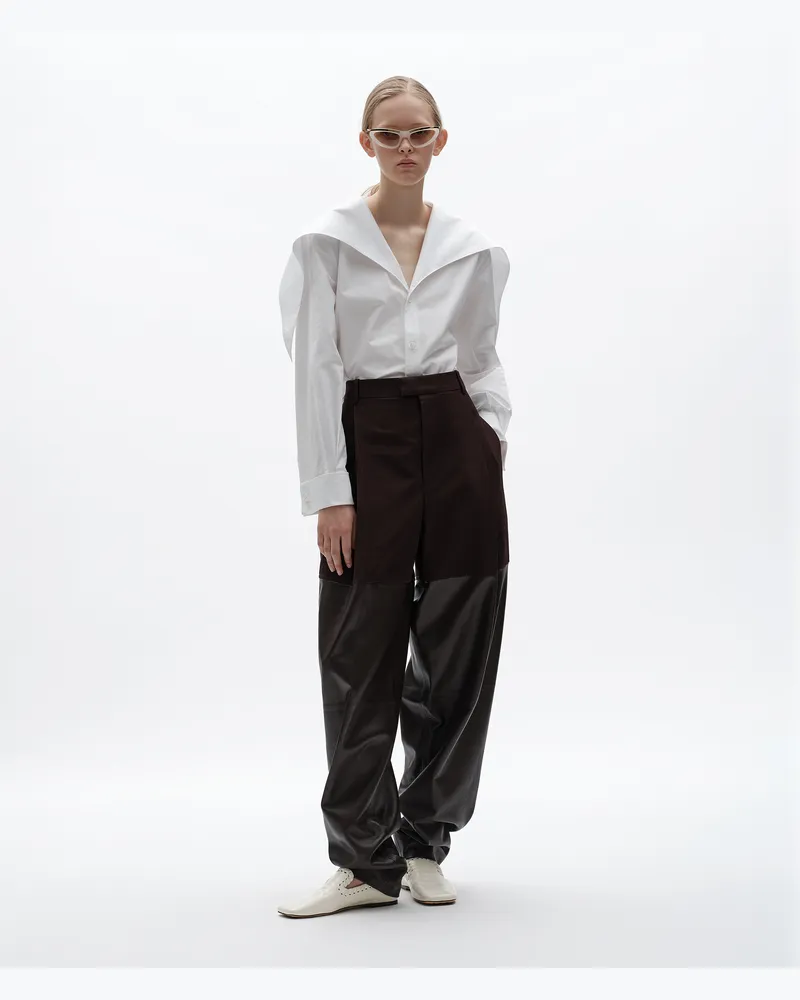 Bottega Veneta Hemd aus kompakter Baumwollpopeline-Weiss - Damen Weiss