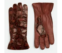 Handschuhe Aus Leder Mit Krokodilprägung