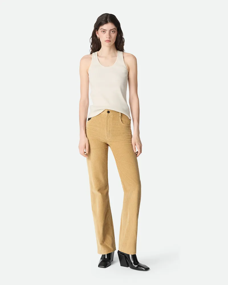 Bottega Veneta Hose Aus Baumwollcord - Beige - Damen Baumwolle Beige