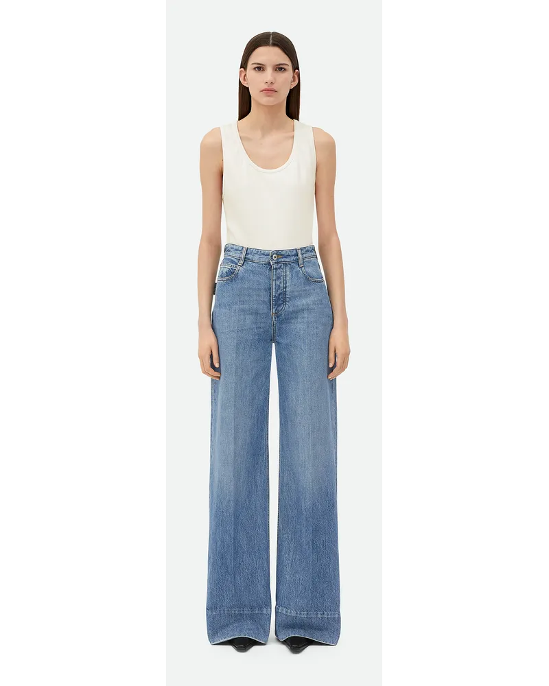 Bottega Veneta Denimhose Mit Weitem Bein In Vintage Indigo Mid