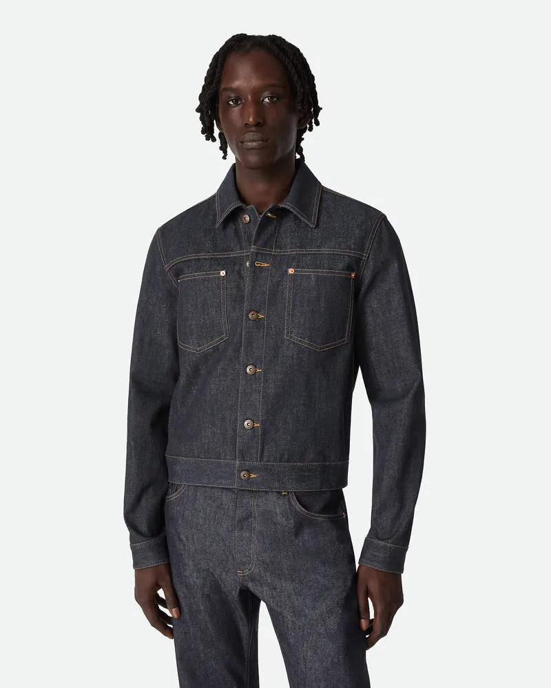 Bottega Veneta Jeansjacke Aus Raw Denim In Indigo Indigo