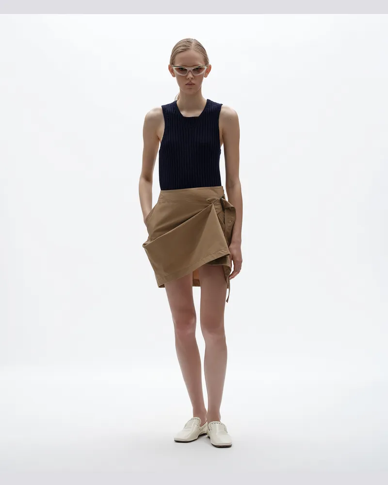 Bottega Veneta Rock aus kompakter Baumwollpopeline-Beige - Damen Beige