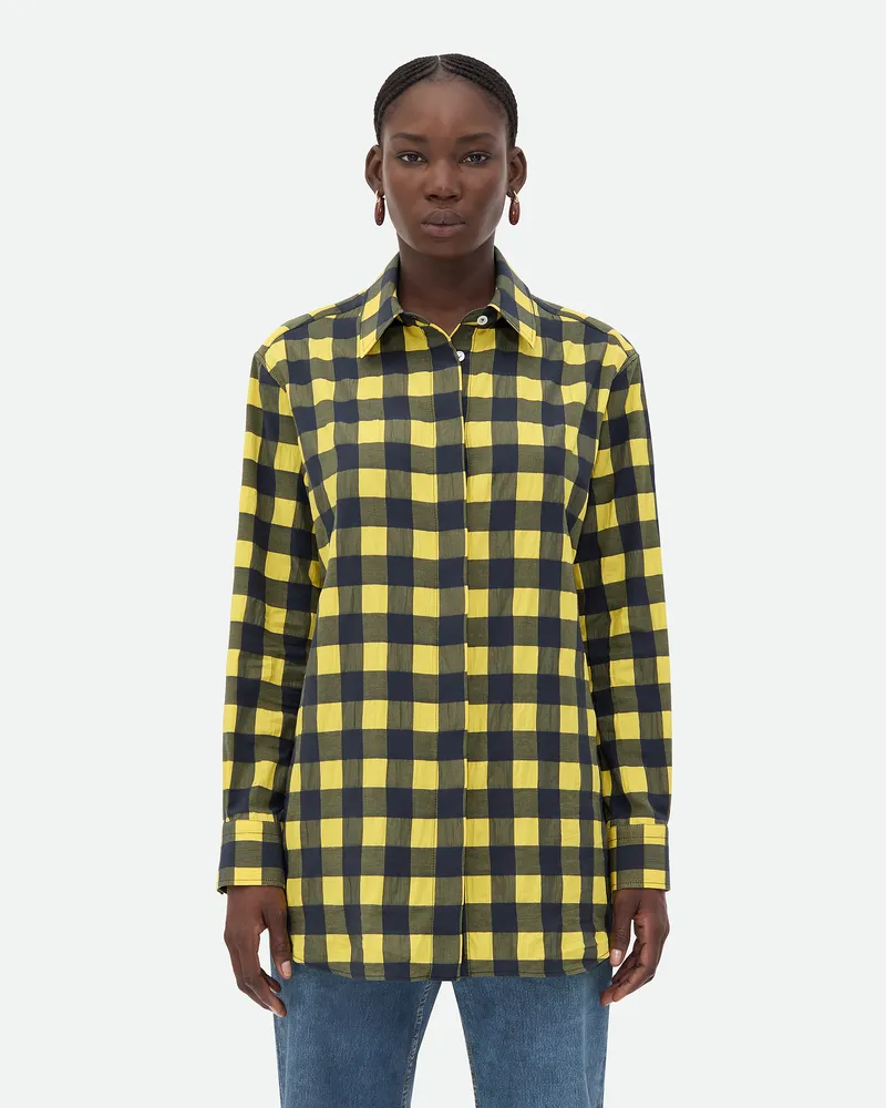 Bottega Veneta Hemd Aus Ginghambaumwolle Yellow