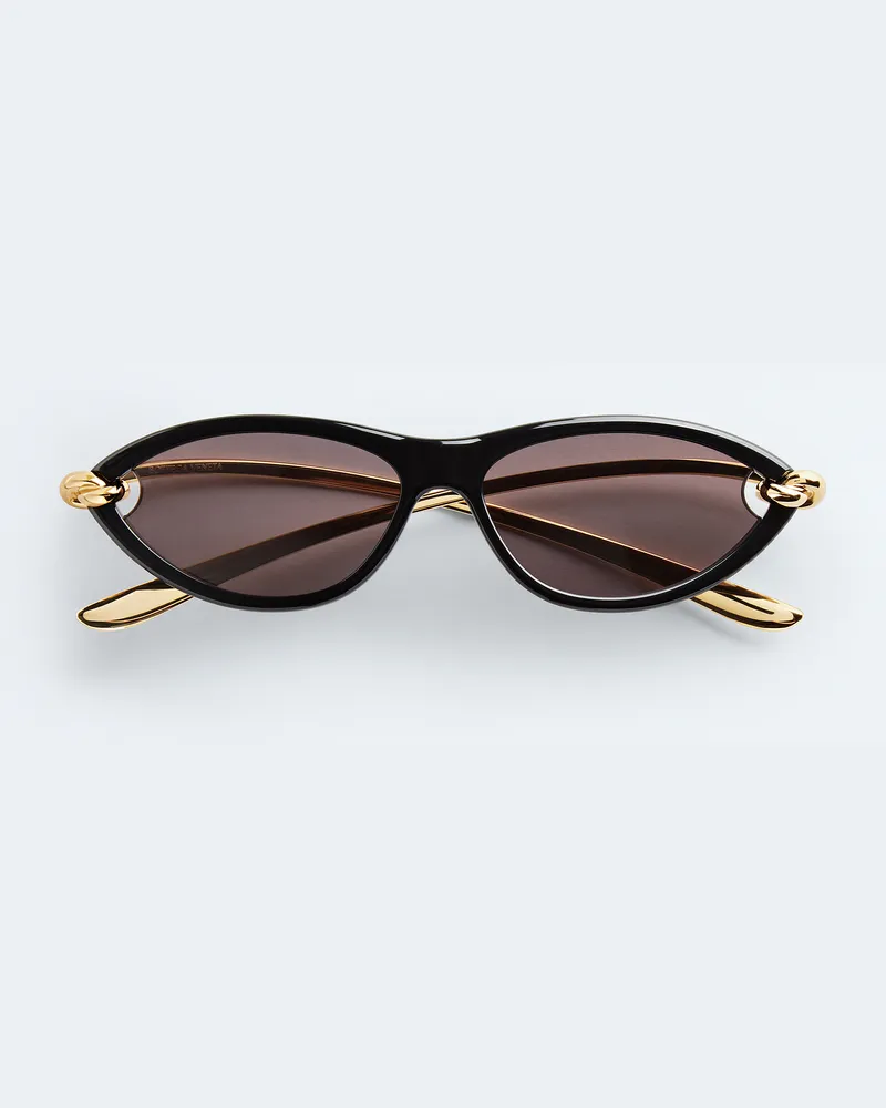 Bottega Veneta Knot Sonnenbrille In Cat-eye-form - Schwarz - Unisex - 70% Polyamid & 30% Metall Schwarz