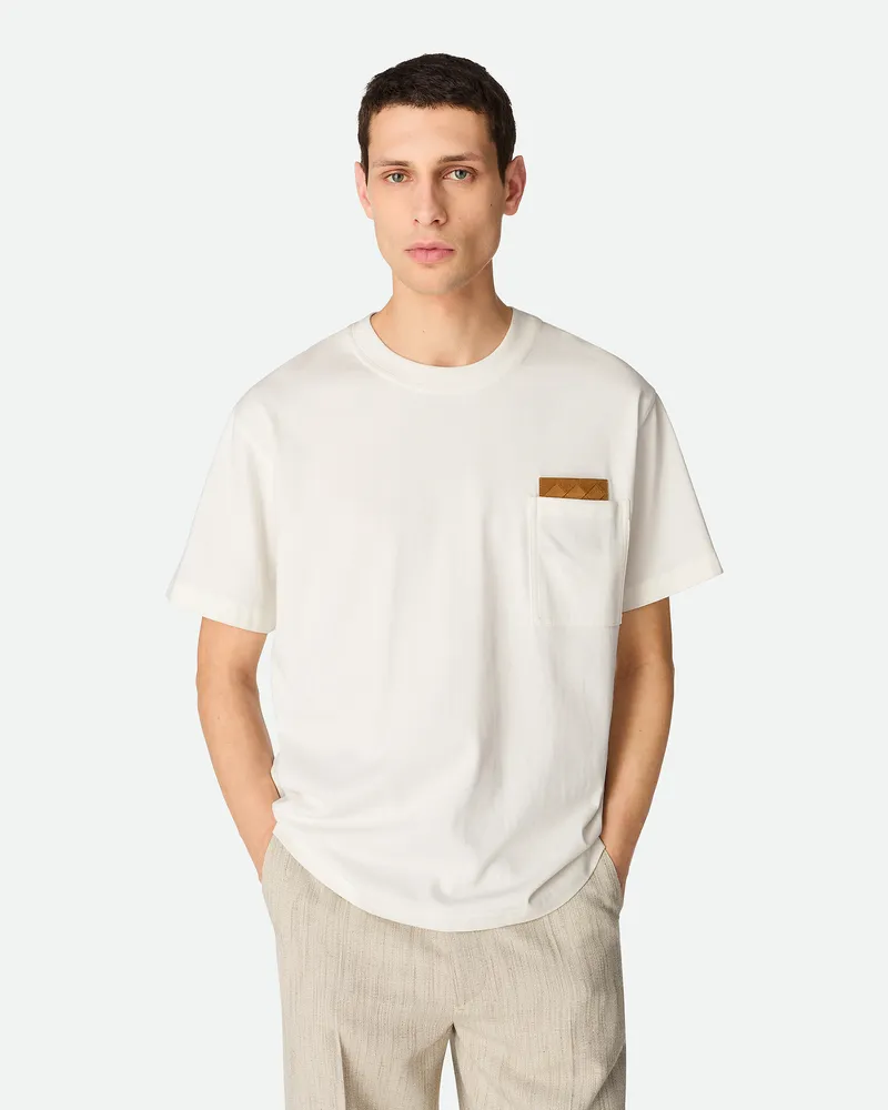 Bottega Veneta Tshirt Aus Pimabaumwolljersey Chalk