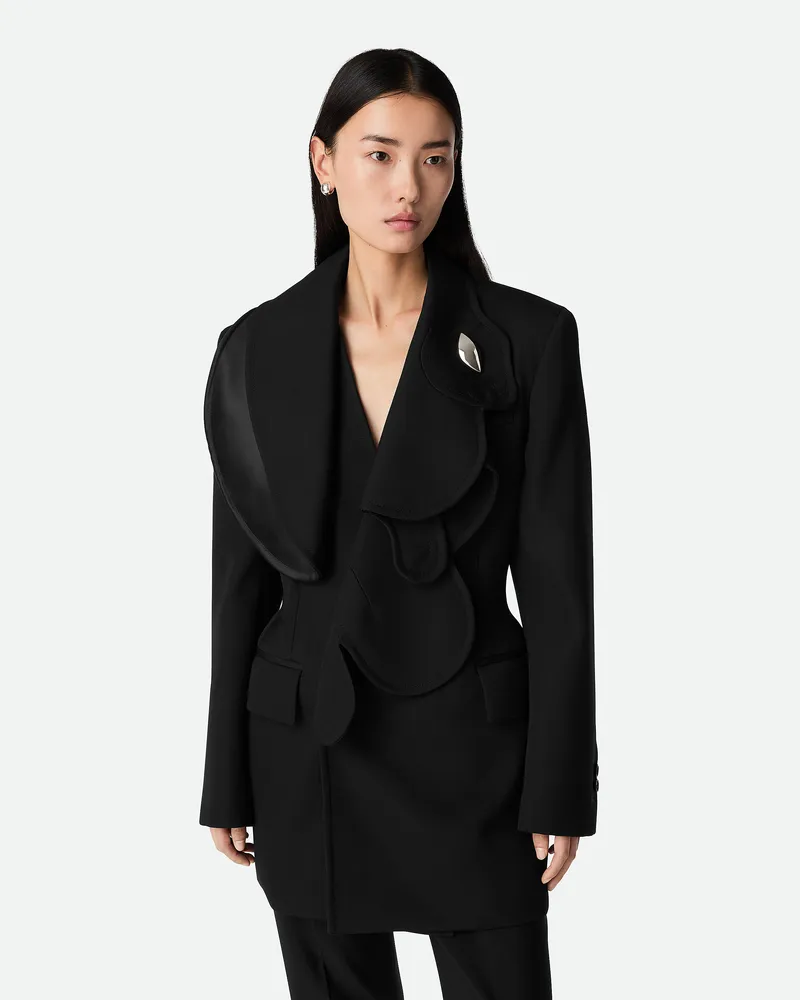 Bottega Veneta Jacke Aus Kompakter Wolle Black