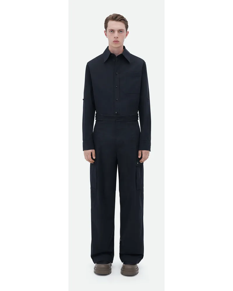 Bottega Veneta Cargohose Aus Baumwolltwill Midnight