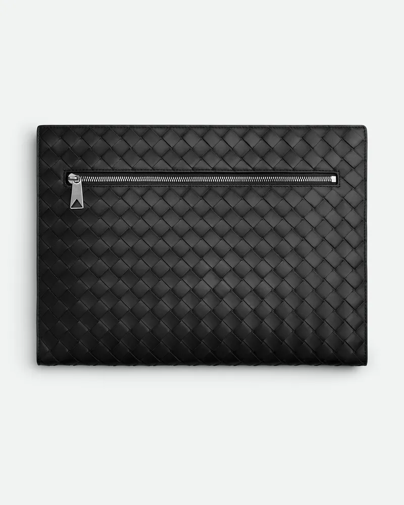 Bottega Veneta Intrecciato Dokumentenmappe - Schwarz - Herren - 100 % Kalbsleder Schwarz
