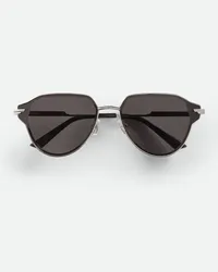 Bottega Veneta Glaze Sonnenbrille In Pilotenform As Silver