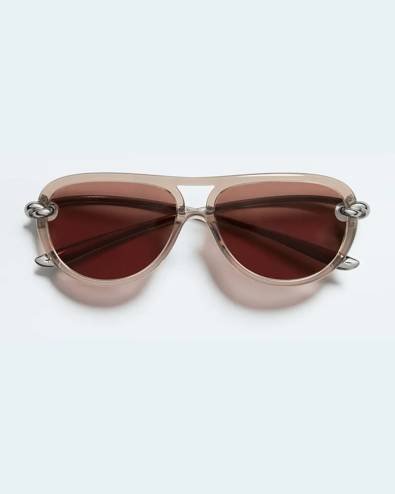 Bottega Veneta Knot Aviator-Sonnenbrille-Braun - Unisex Braun