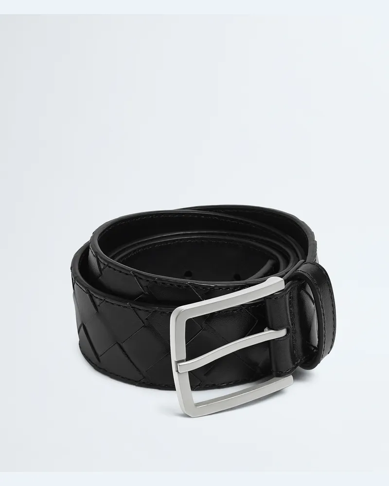 Bottega Veneta Intrecciato Gürtel - Schwarz - Herren 100 % Kalbsleder Schwarz