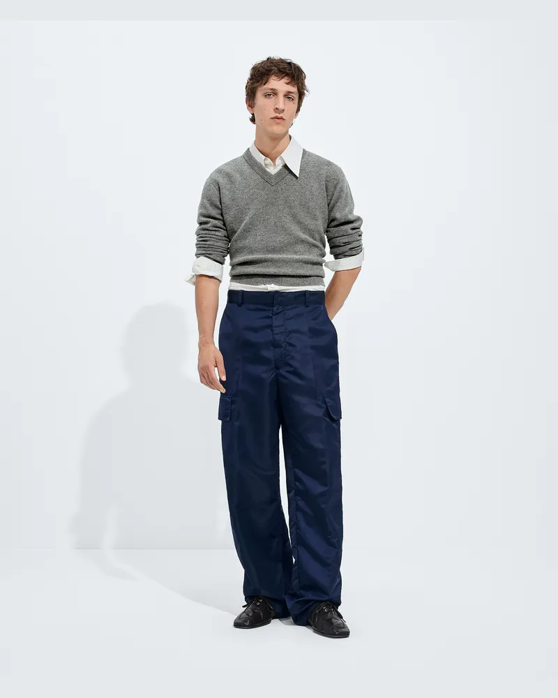 Bottega Veneta Cargohose aus Nylonsatin-Blau - Herren Blau