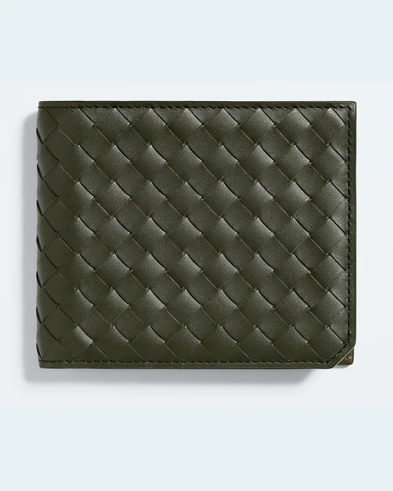Bottega Veneta Intrecciato Piccolo Bi-Fold Portemonnaie-Grün - Herren Grün