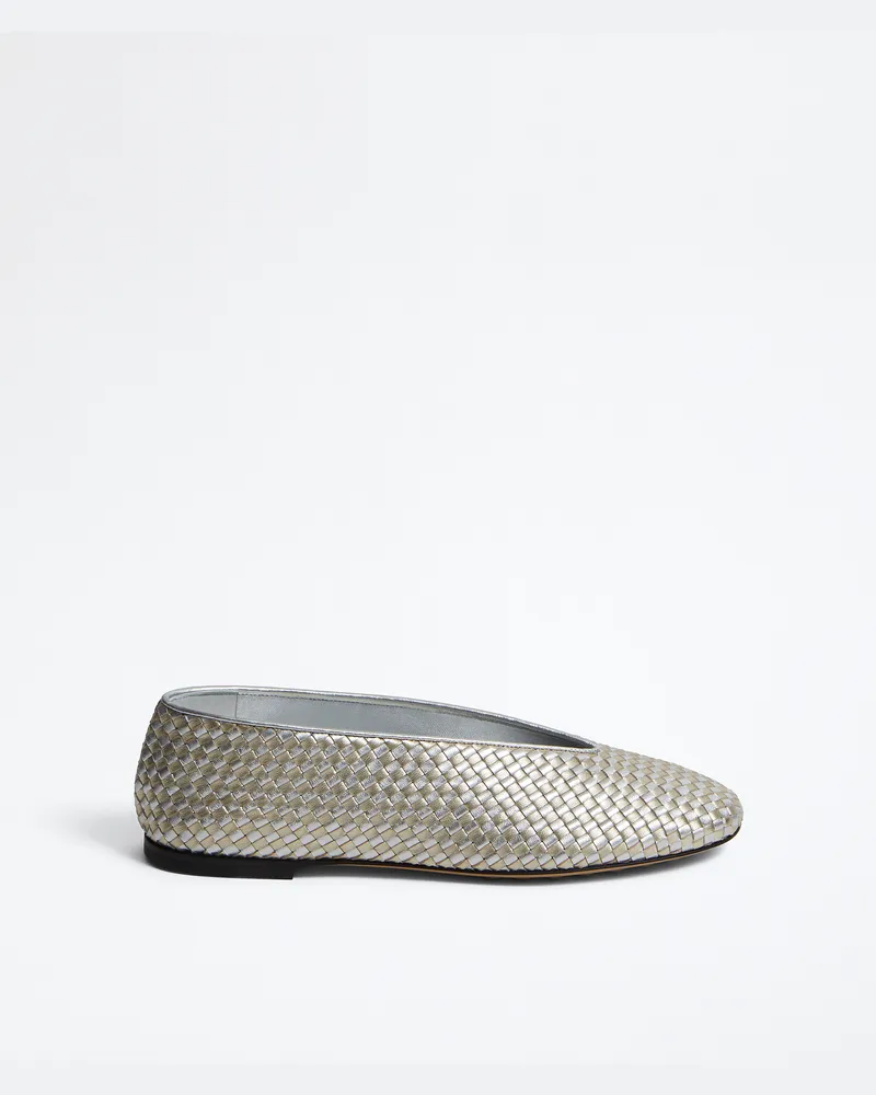 Bottega Veneta Rosa Ballerinas-Silber - Damen Silber