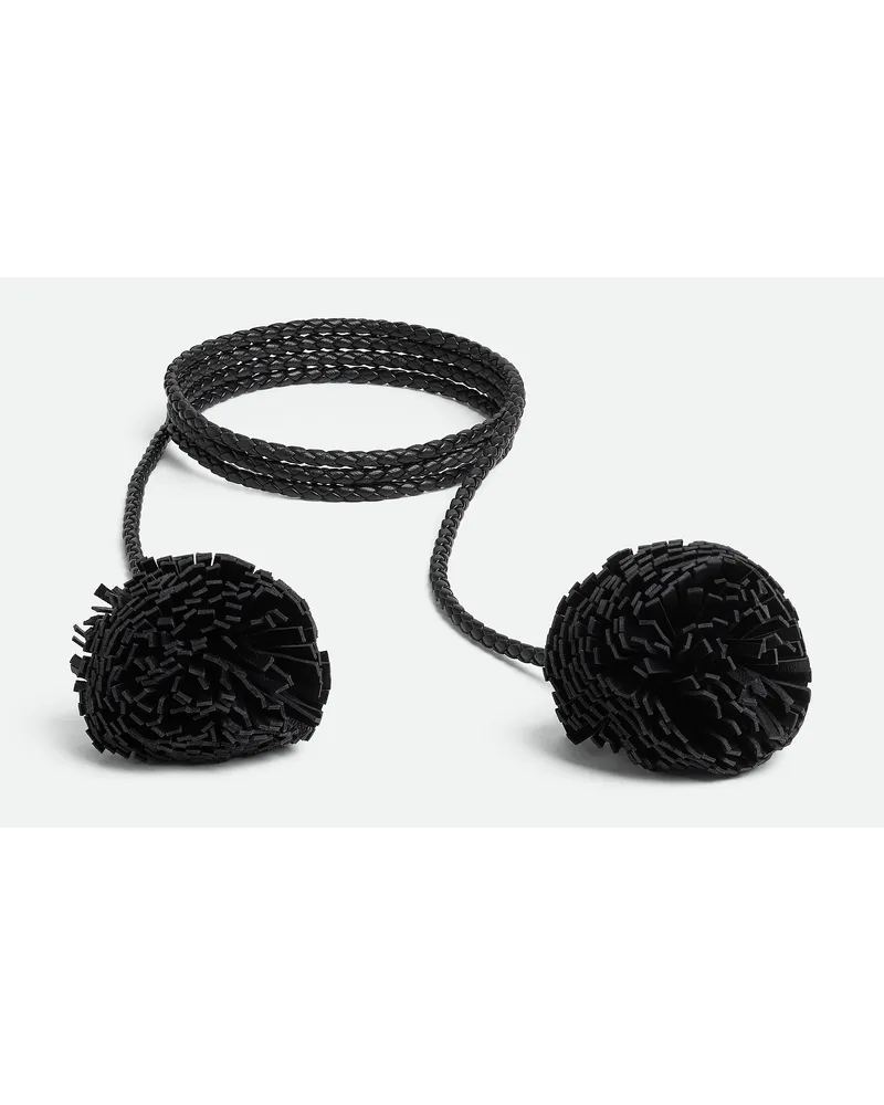 Bottega Veneta Pompom Coaxial Gürtel Black