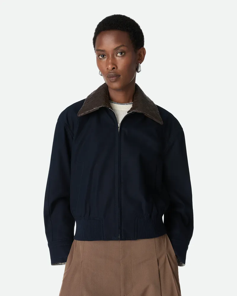 Bottega Veneta Blouson Aus Baumwolltwill - Blau - Damen Baumwolle Blau