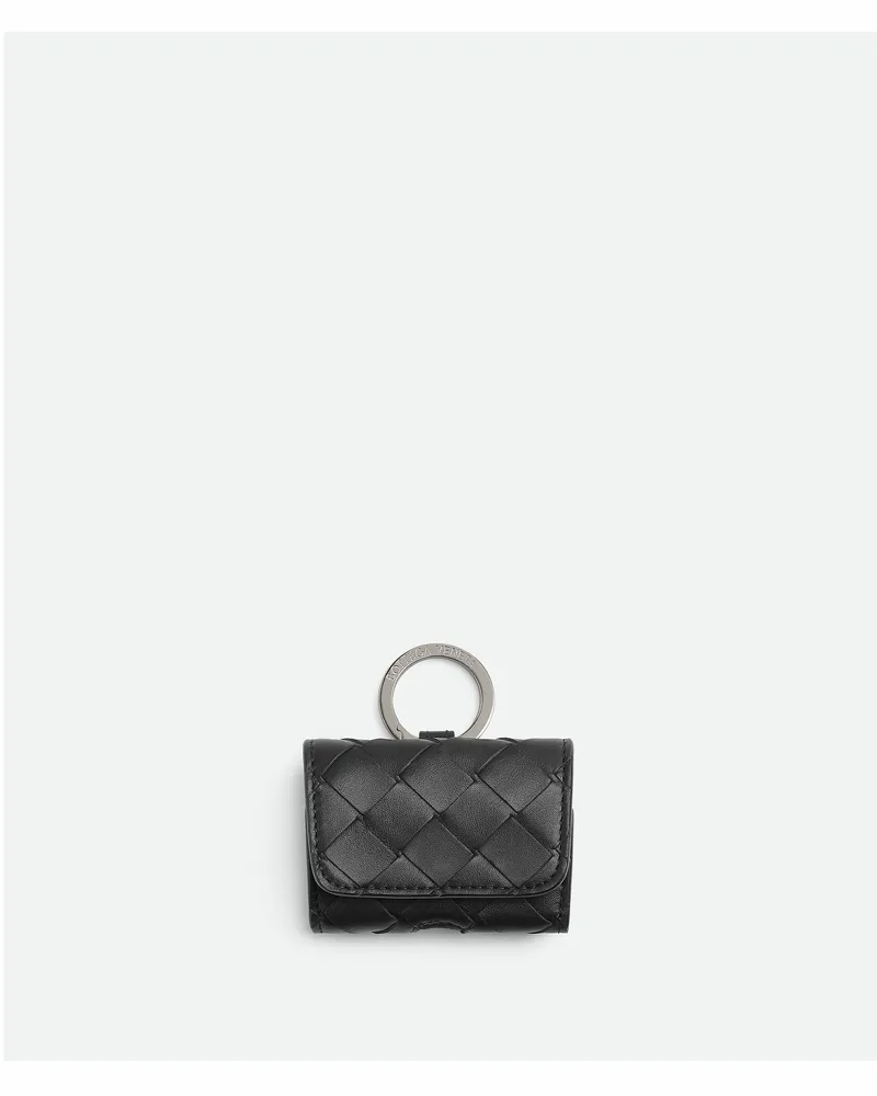 Bottega Veneta Intrecciato Airpods-etui Mit Haken Black