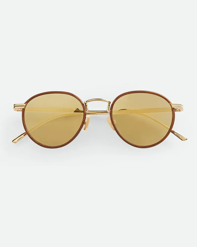 Bottega Veneta Classic Panthos Sonnenbrille Gold