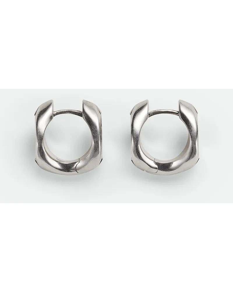 Bottega Veneta Detail Hoop Ohrringe Silver