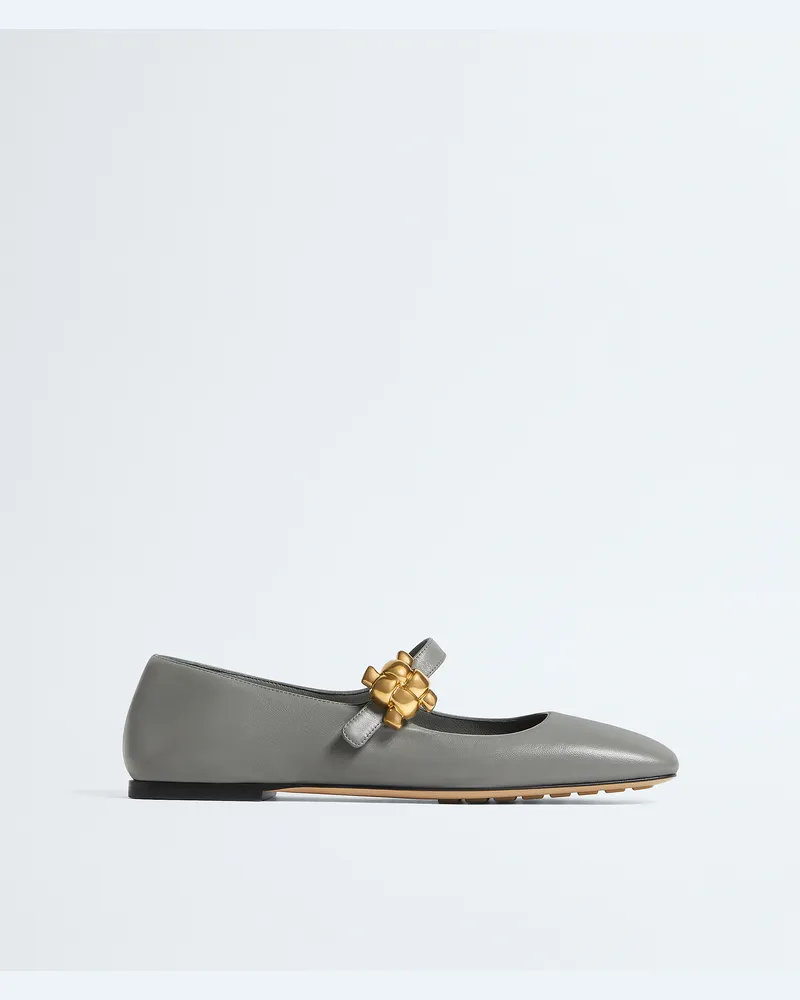 Bottega Veneta Charlotte Mary-Jane Ballerinas-Grau & Silberfarben - Damen Grau