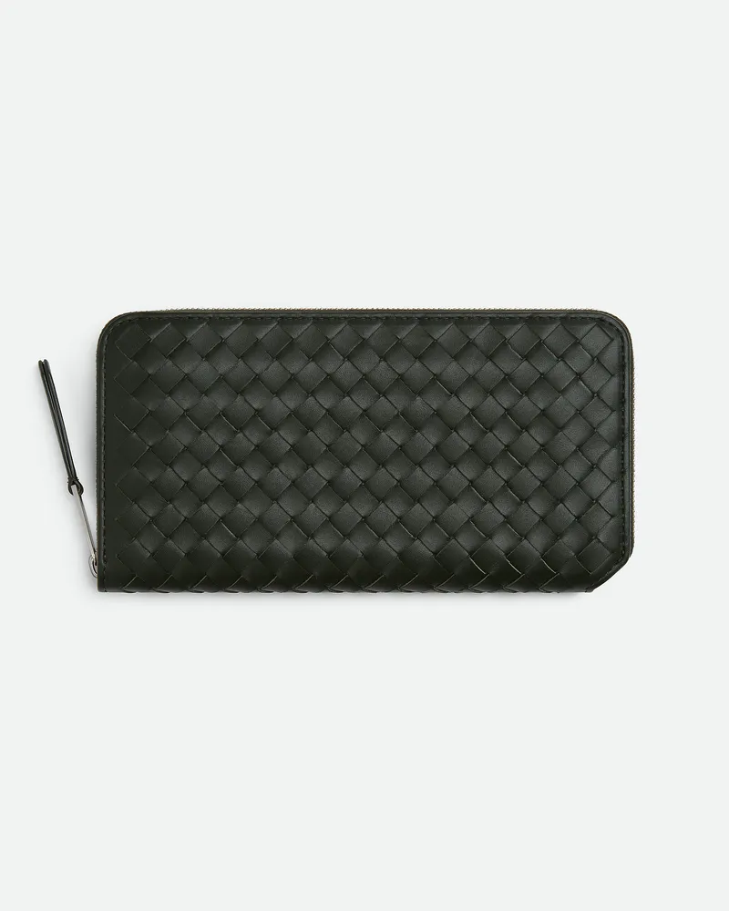 Bottega Veneta Intrecciato Piccolo Portemonnaie Mit Umlaufendem Zip - Grün - Herren Grün