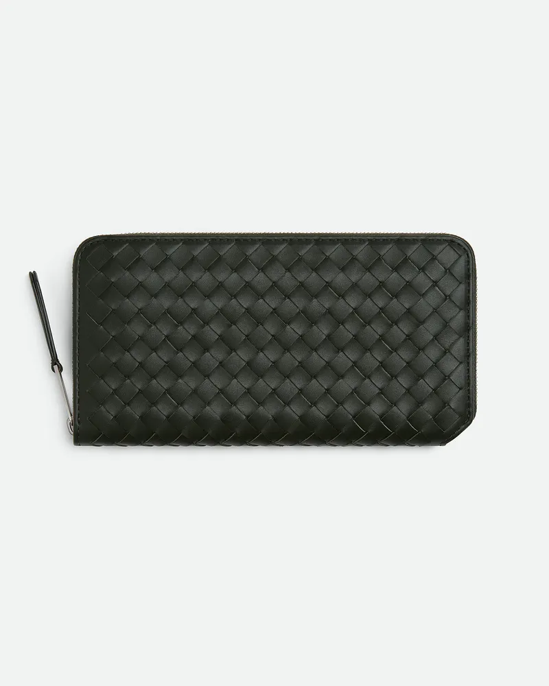 Bottega Veneta Intrecciato Piccolo Portemonnaie Mit Umlaufendem Zip - Grün - Herren - 100 % Kalbsleder Grün