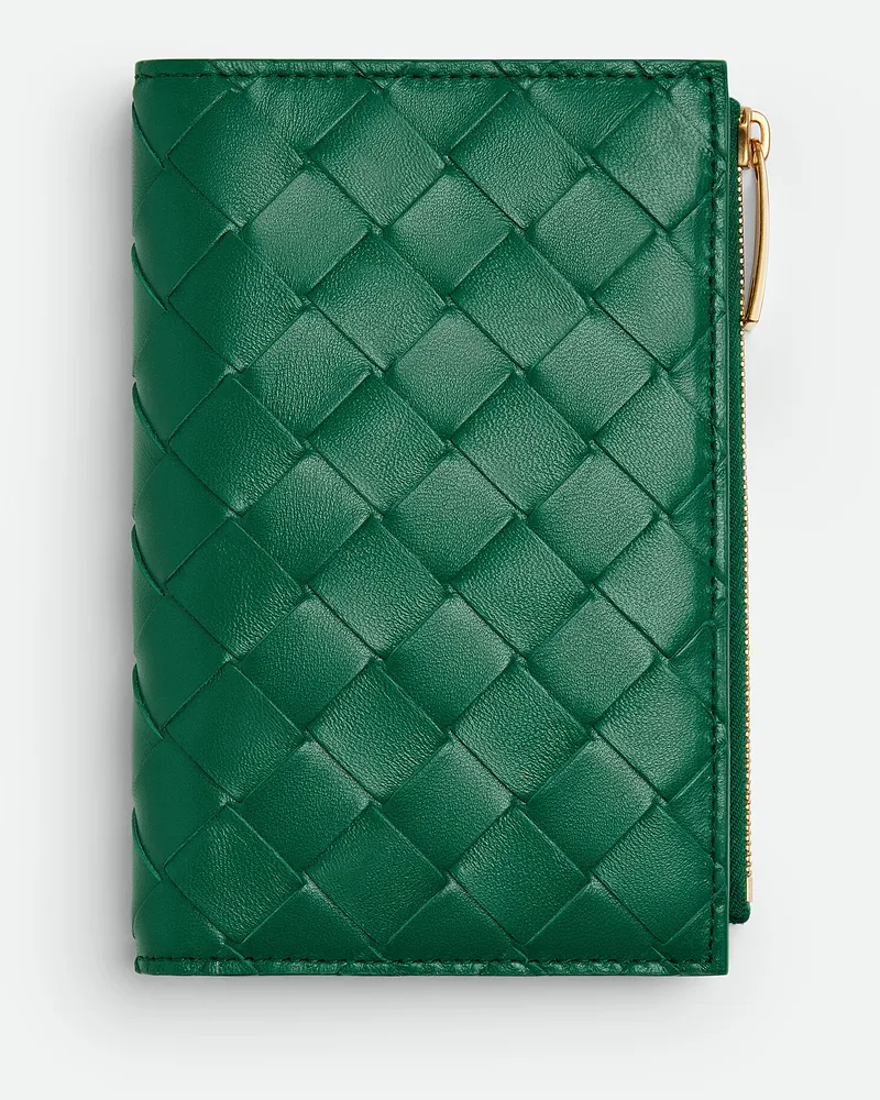 Bottega Veneta Mittelgroßes Intrecciato Bi-fold Portemonnaie Jungle