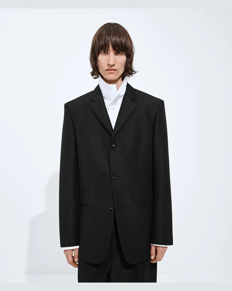 Bottega Veneta Jacke aus Mohair und Wolle-Schwarz - Herren Schwarz