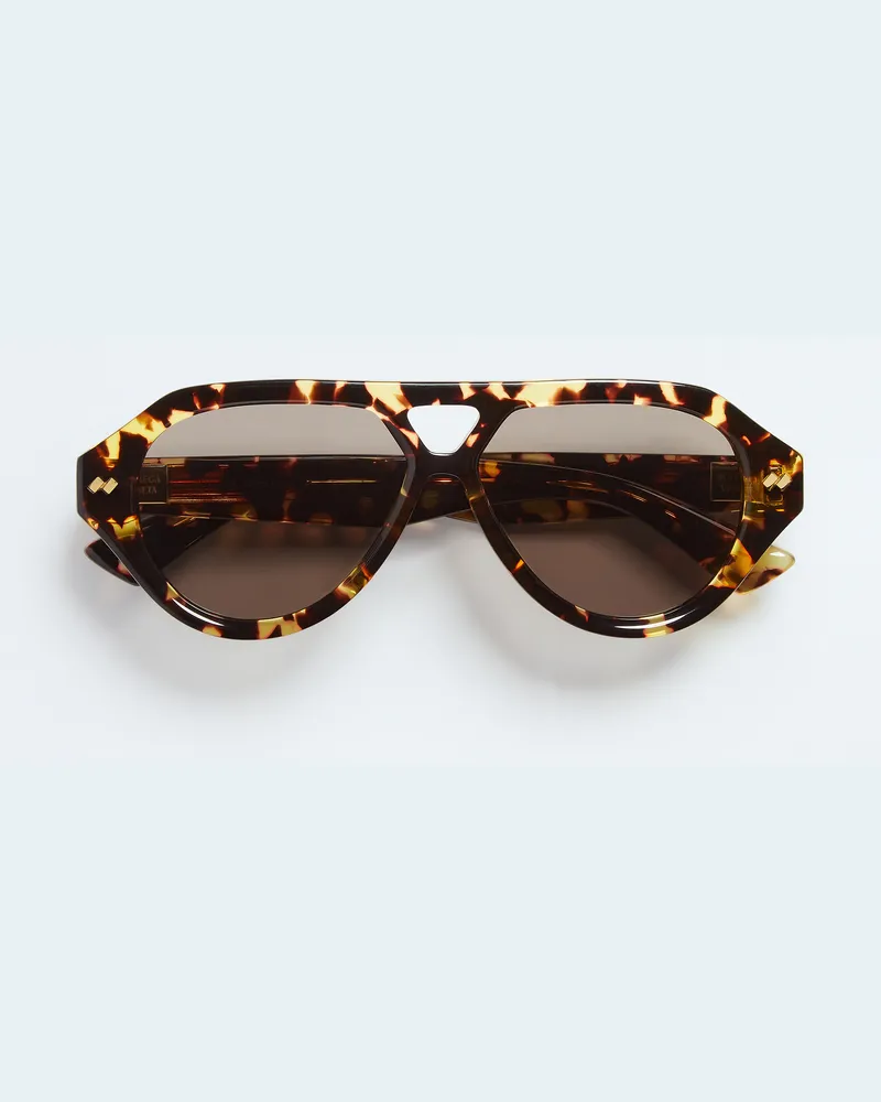 Bottega Veneta Dizzy Aviator-Sonnenbrille-Braun - Unisex Braun