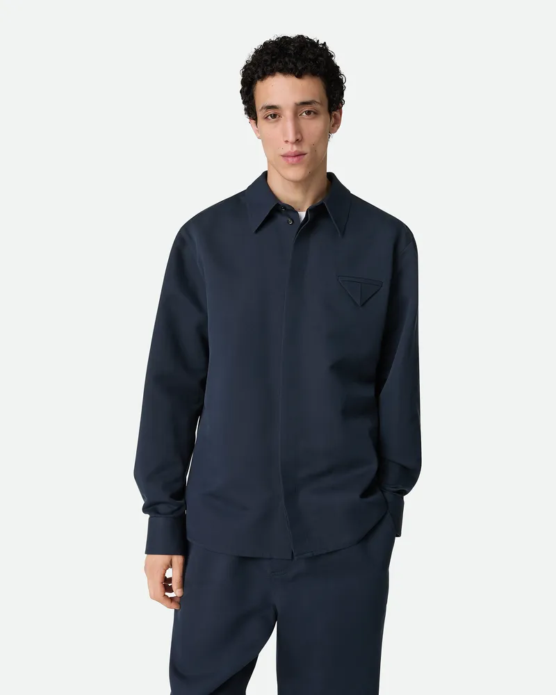 Bottega Veneta Hemd Aus Seide Und Baumwolltwill Abyss