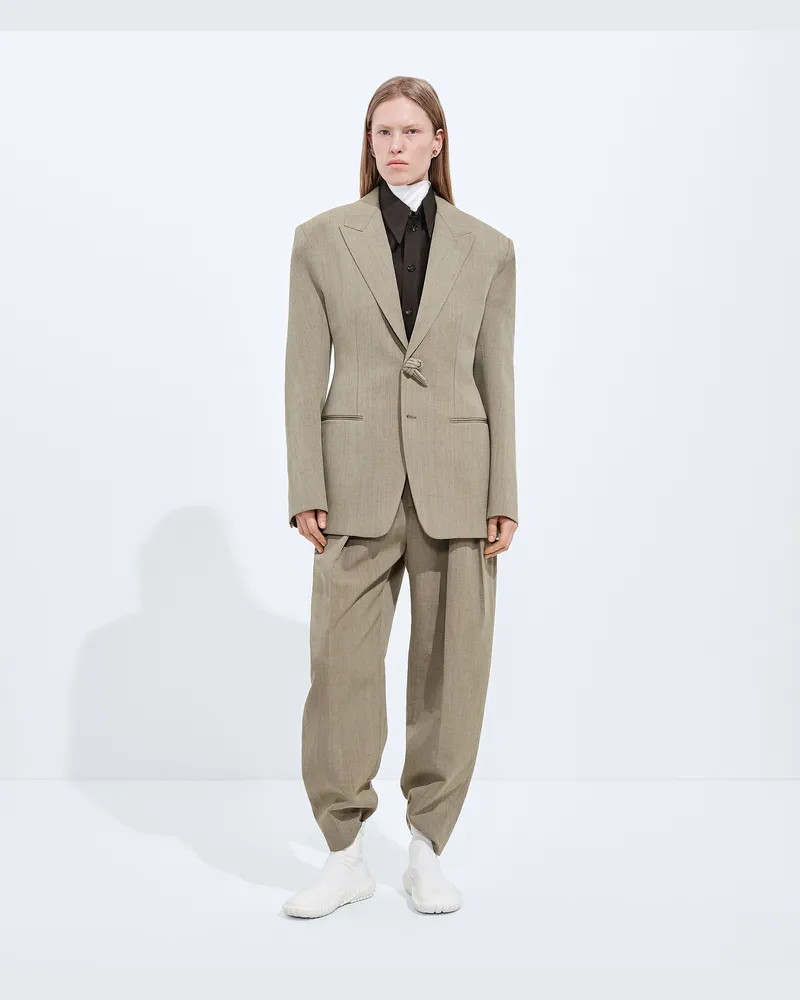 Bottega Veneta Hose Aus Wolle Und Leinen - Grün - Damen 62% Wolle, 23% Leinen & 10% Viskose Grün