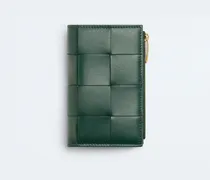 Mittelgroßes Cassette Bi-Fold Portemonnaie-Grün - Damen