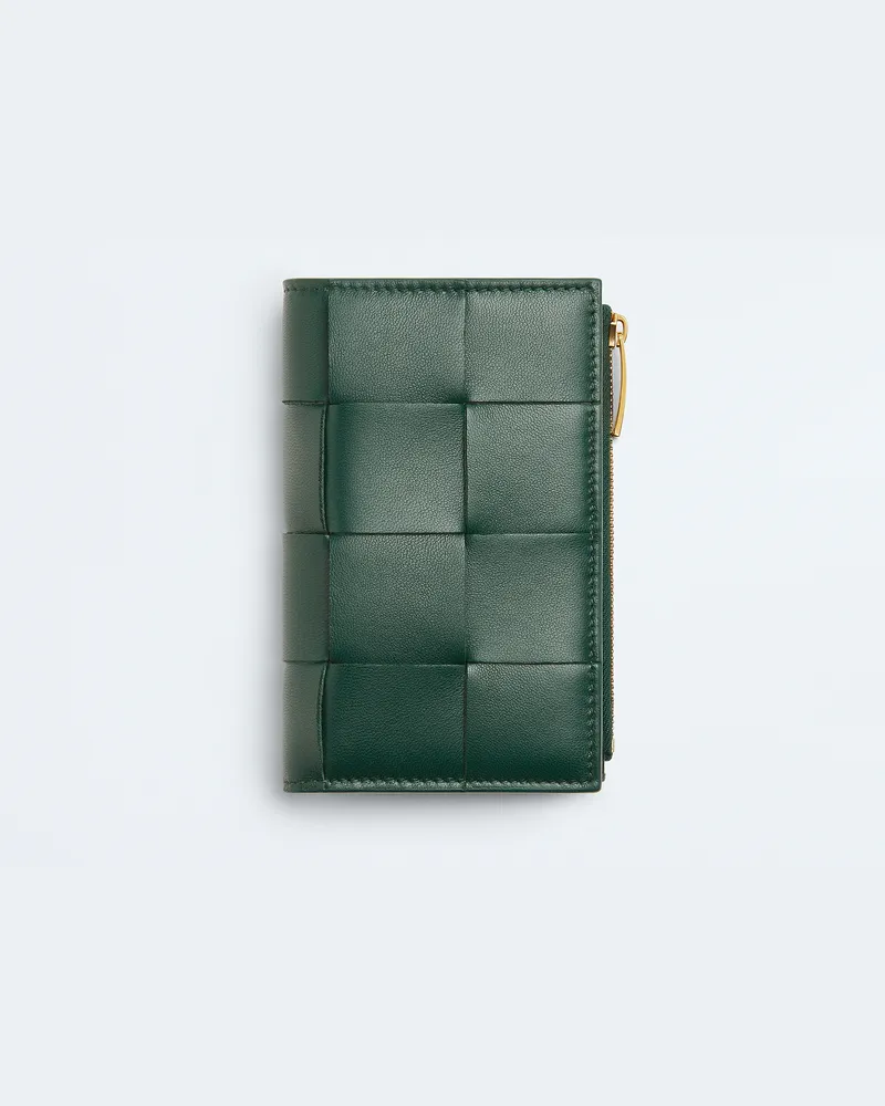 Bottega Veneta Mittelgroßes Cassette Bi-fold Portemonnaie - Grün - Damen - 100 % Lammleder Grün