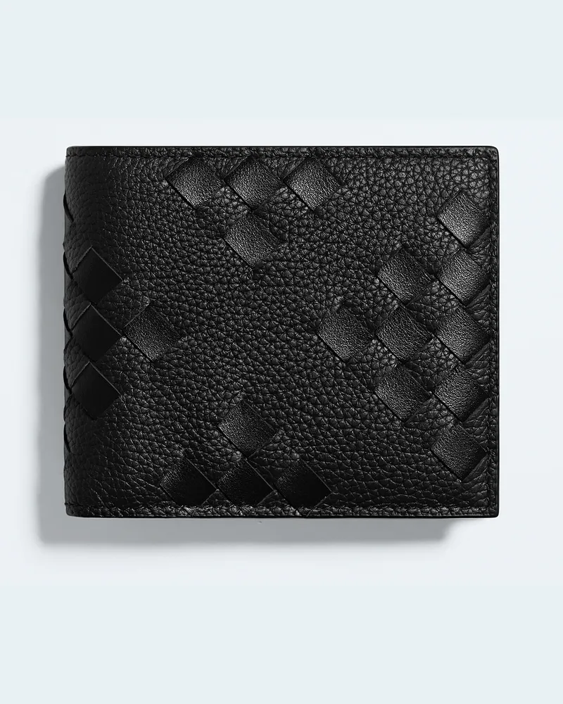 Bottega Veneta Intrecciato Bi-Fold Portemonnaie mit Münzfach-Schwarz - Herren Schwarz