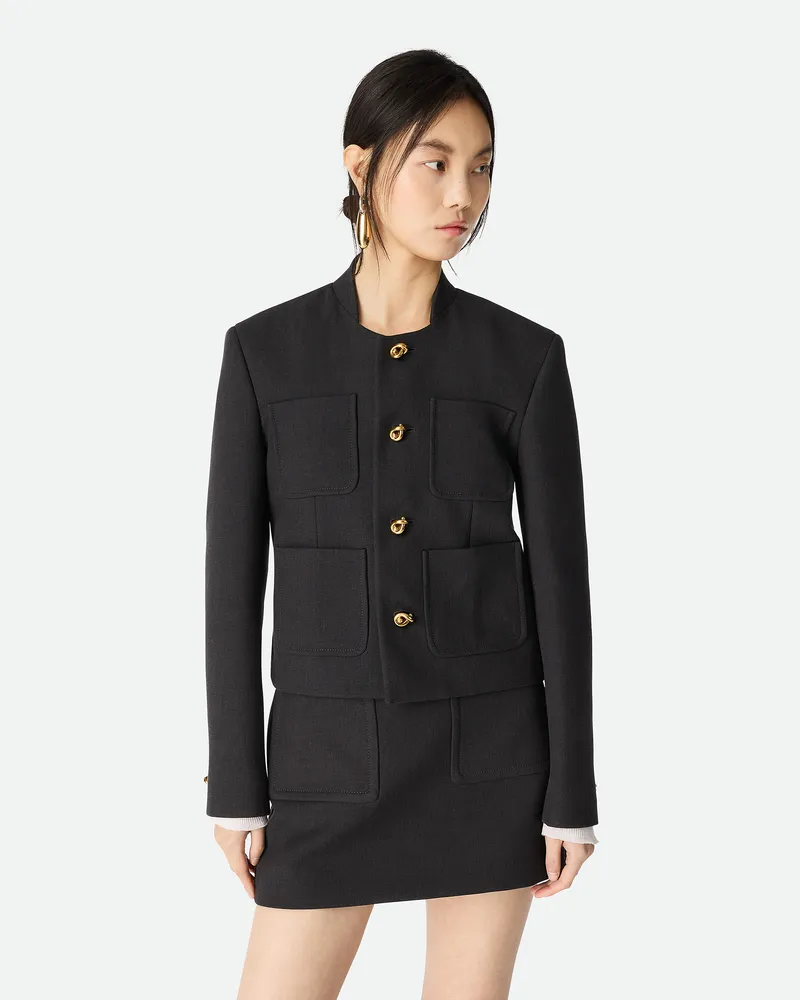 Bottega Veneta Leichte Baumwolljacke - Grau & Silberfarben - Damen 47 % Viskose, 47 % Baumwolle & 6 % Polyamid Grau