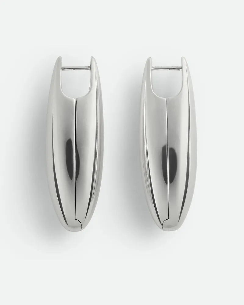 Bottega Veneta Große Ellipse Ohrringe Silver