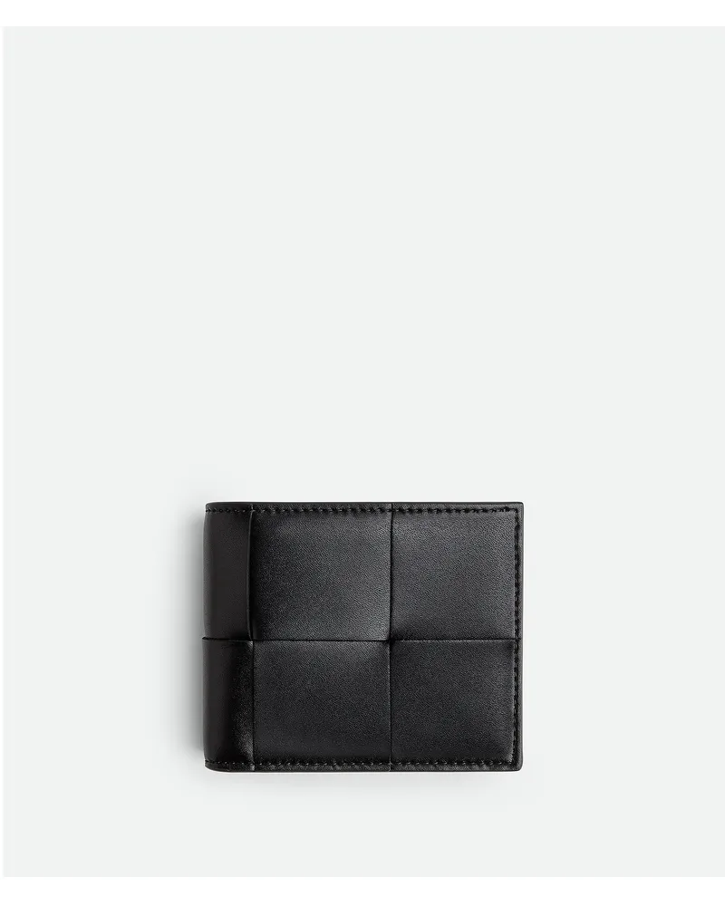 Bottega Veneta Cassette Bifold Portemonnaie Mit Münzfach Black