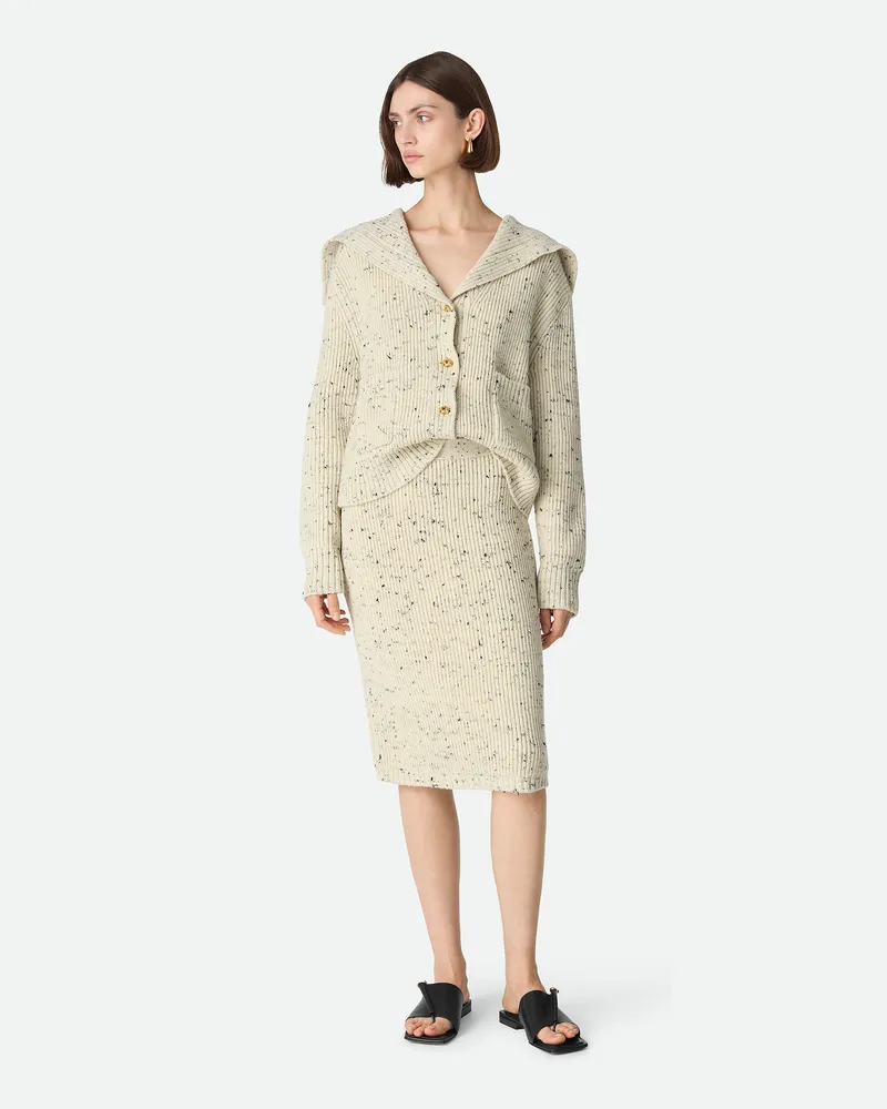 Bottega Veneta Rock Aus Englischer Gerippter Wolle - Weiss - Damen 98 % Wolle & 2 % Viskose Weiss