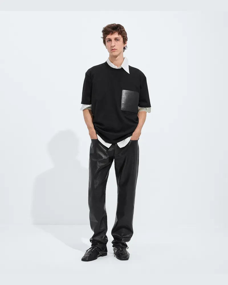 Bottega Veneta T-Shirt aus Baumwolljersey-Schwarz - Herren Schwarz