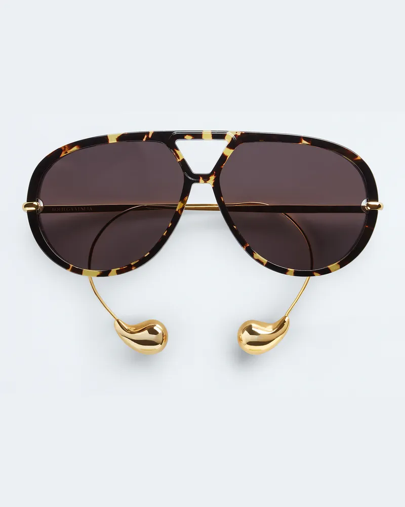 Bottega Veneta Drop Sonnenbrille In Pilotenform - Braun - Unisex - 100 % Recyceltes Azetat Braun