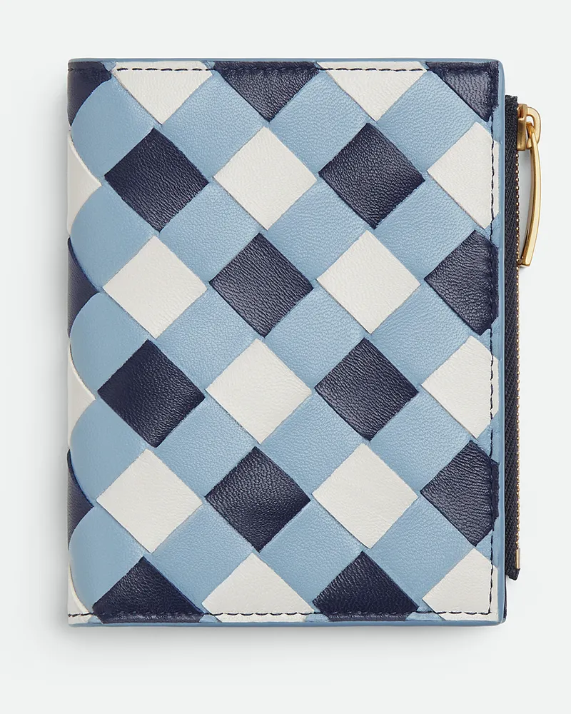 Bottega Veneta Kleines Intrecciato Bi-fold Portemonnaie Abyss