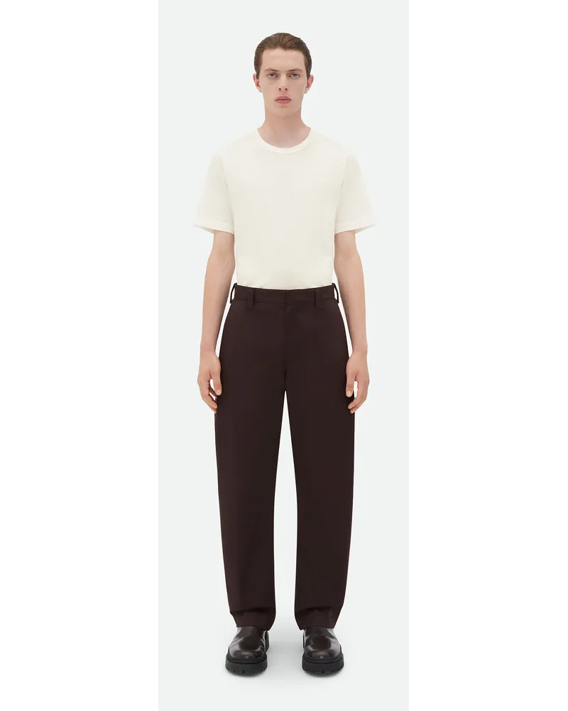 Bottega Veneta Tapered Geschnittene Hose Aus Stretchbaumwolle Fondant