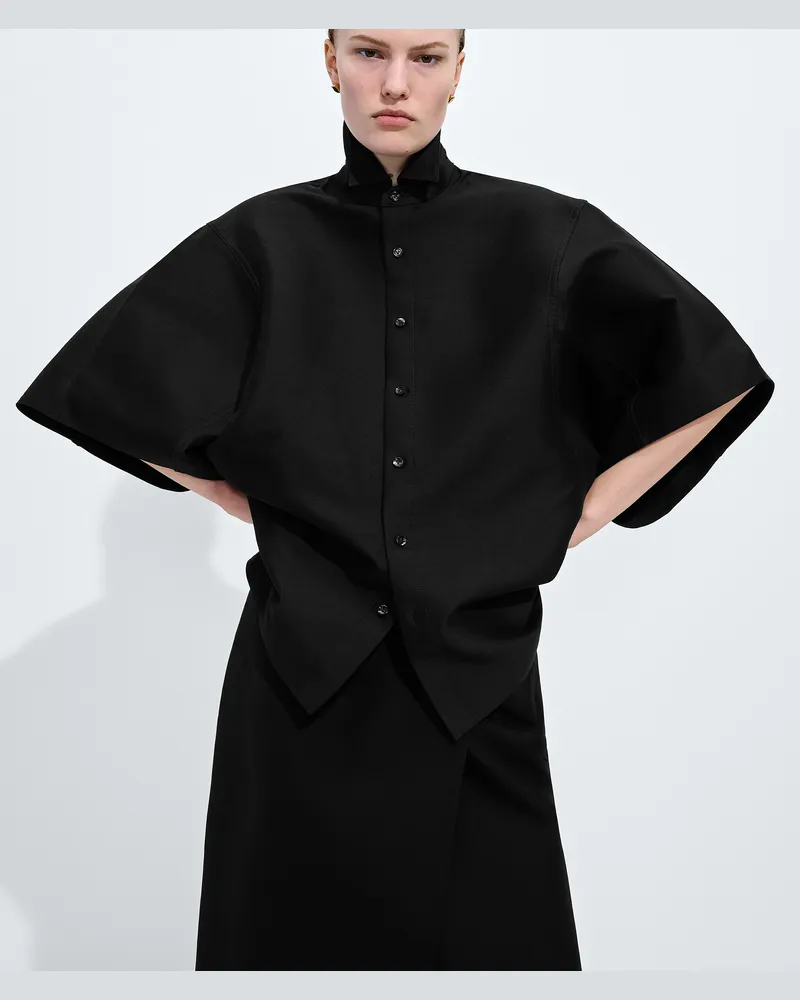 Bottega Veneta Hemd aus Wolltwill-Schwarz - Damen Schwarz