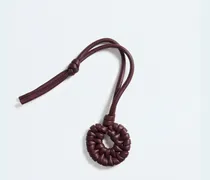 Charm Mit Geknoteter Muschel - Bordeaux - Unisex - 100 % Lammleder