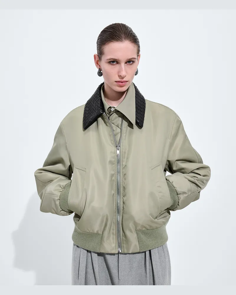 Bottega Veneta Blouson aus Nylonsatin-Grün - Damen Grün