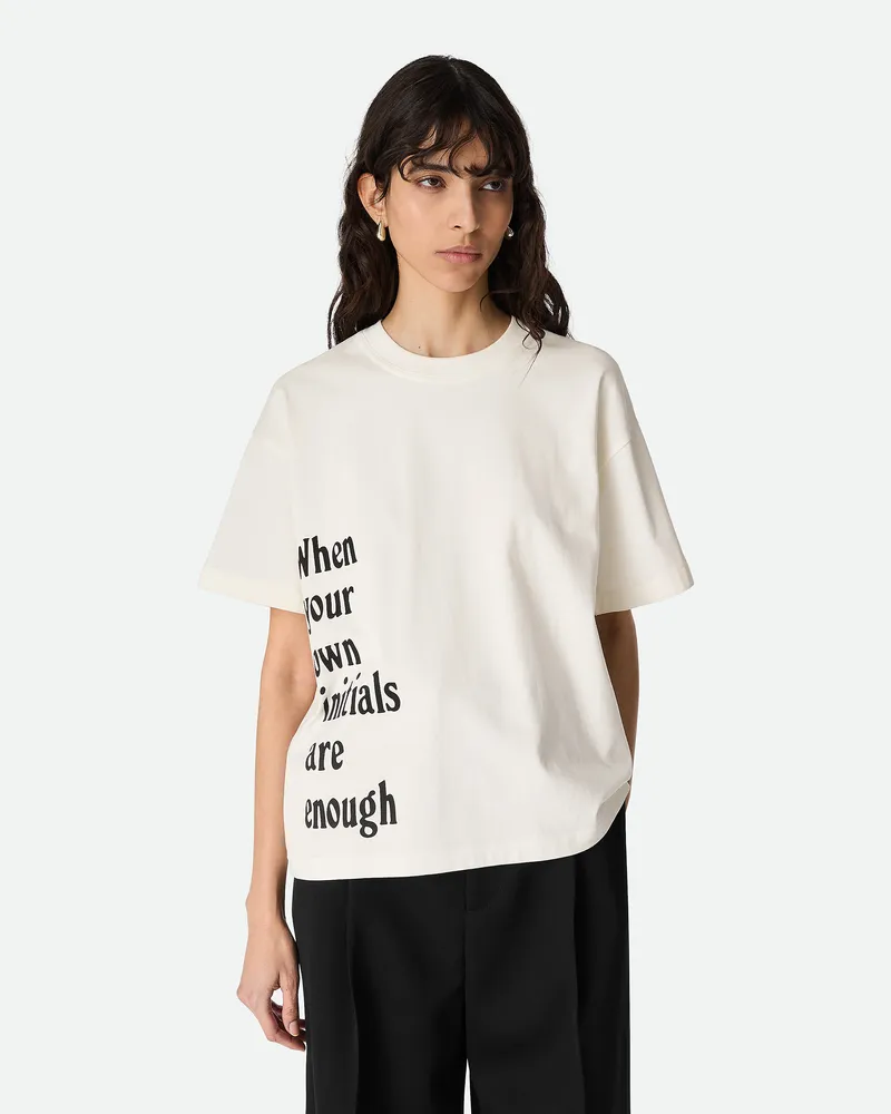 Bottega Veneta Tshirt Aus Baumwolljersey Chalk